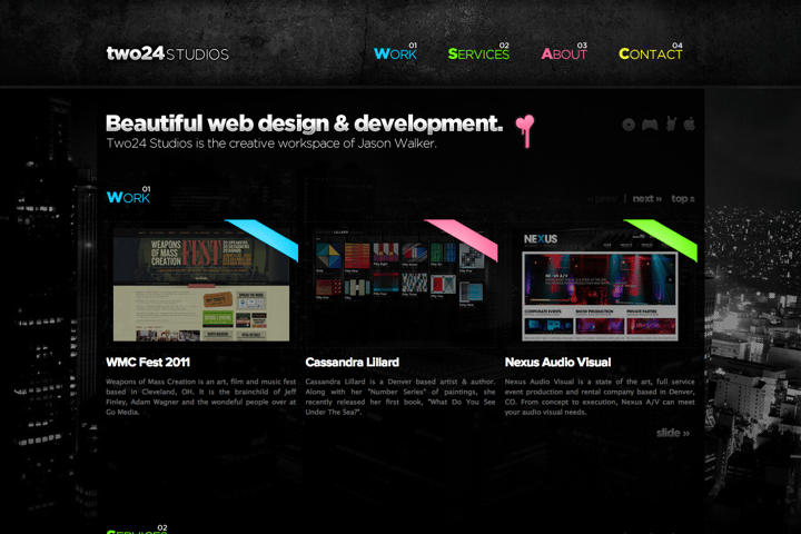 Two24 Studios website preview